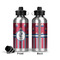 Sail Boats & Stripes Aluminum Water Bottle - Front and Back
