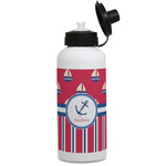 Sail Boats & Stripes Water Bottles - Aluminum - 20 oz - White (Personalized)
