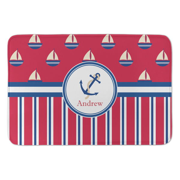 Custom Sail Boats & Stripes Anti-Fatigue Kitchen Mat (Personalized)