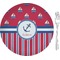 Sail Boats & Stripes Glass Appetizer / Dessert Plate 8" (Personalized)