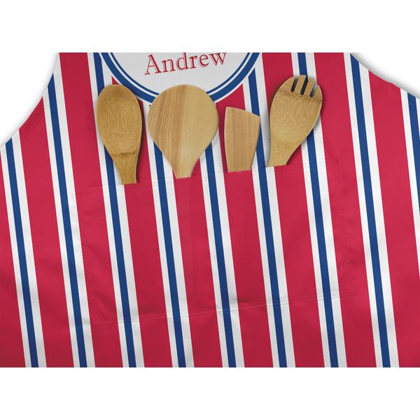 Sail Boats & Stripes Apron - Pocket Detail with Props