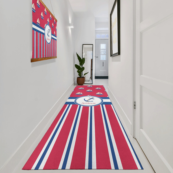Sail Boats & Stripes Area Rug Sizes - In Context (vertical)