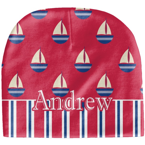 Custom Sail Boats & Stripes Baby Hat (Beanie) (Personalized)