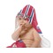Sail Boats & Stripes Baby Hooded Towel on Child