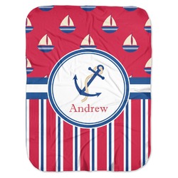 Sail Boats & Stripes Baby Swaddling Blanket (Personalized)