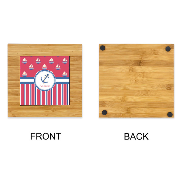 Sail Boats & Stripes Bamboo Trivet with 6" Tile - APPROVAL