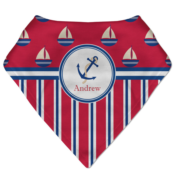 Custom Sail Boats & Stripes Bandana Bib (Personalized)