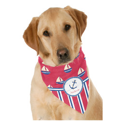 Sail Boats & Stripes Dog Bandana Scarf w/ Name or Text