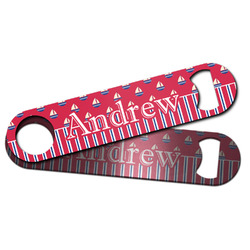 Sail Boats & Stripes Bar Bottle Opener w/ Name or Text