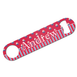 Sail Boats & Stripes Bar Bottle Opener w/ Name or Text