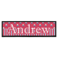 Sail Boats & Stripes Bar Mat (Personalized)