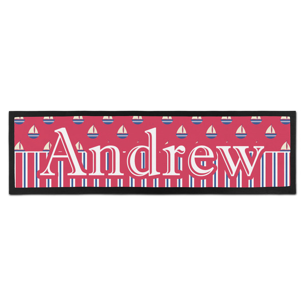 Custom Sail Boats & Stripes Bar Mat (Personalized)