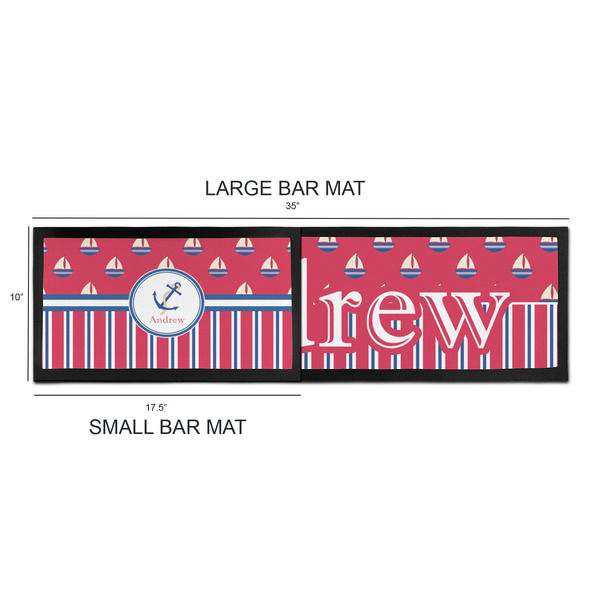 Sail Boats & Stripes Bar Mats - Sizing Chart