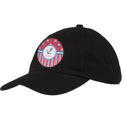 Sail Boats & Stripes Baseball Cap - Black (Personalized)