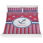 Sail Boats & Stripes Comforter Set - King (Personalized)