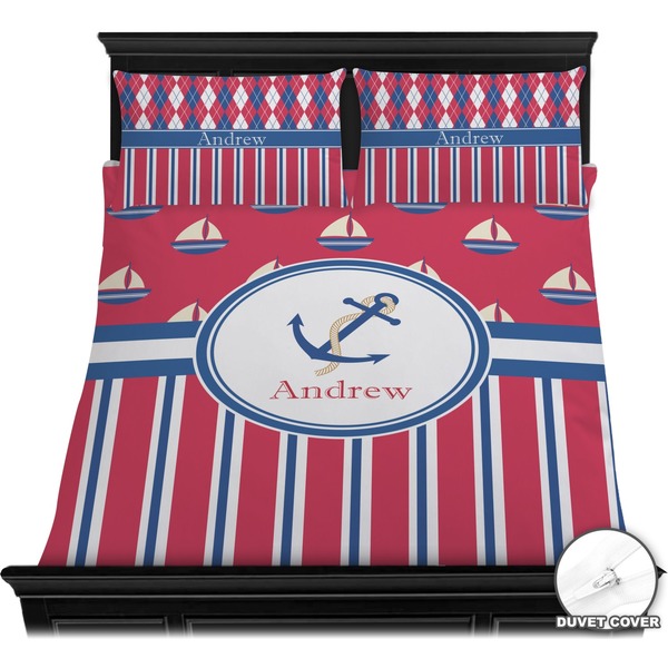 Sail Boats & Stripes Bedding Set (Queen) - Duvet