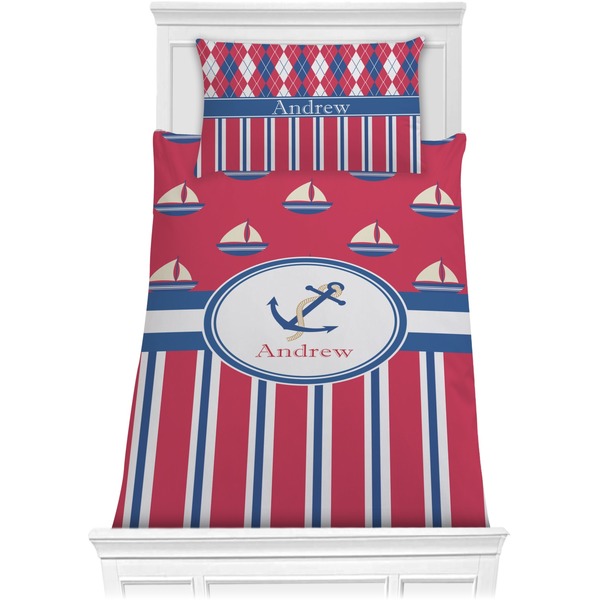 Sail Boats & Stripes Bedding Set (Twin)
