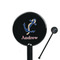 Sail Boats & Stripes 5.5" Round Plastic Stir Sticks - Black - Single Sided (Personalized)
