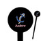 Sail Boats & Stripes 6" Round Plastic Food Picks - Black - Single Sided (Personalized)
