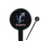 Sail Boats & Stripes 7" Round Plastic Stir Sticks - Black - Single Sided (Personalized)