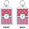 Sail Boats & Stripes Bling Keychain (Front + Back)