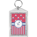 Sail Boats & Stripes Bling Keychain (Personalized)
