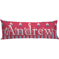 Sail Boats & Stripes Body Pillow Case (Personalized)
