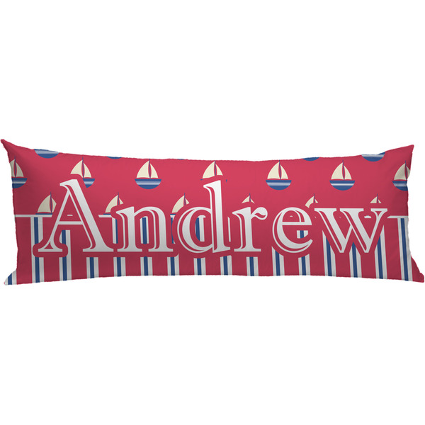 Custom Sail Boats & Stripes Body Pillow Case (Personalized)