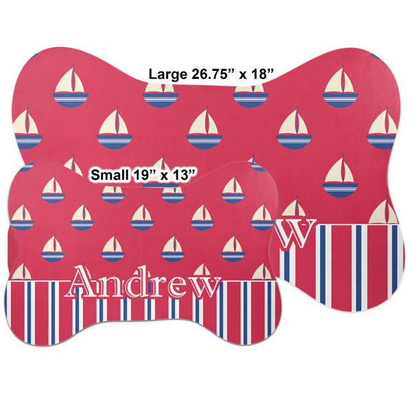 Sail Boats & Stripes Bone Shaped Mat Comparison