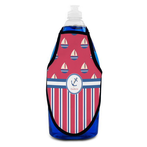Sail Boats & Stripes Bottle Apron - Soap - FRONT
