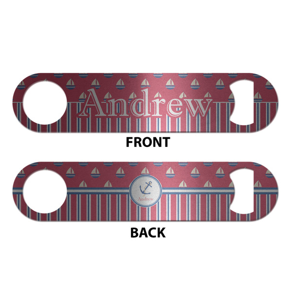 Sail Boats & Stripes Bottle Opener - Front & Back