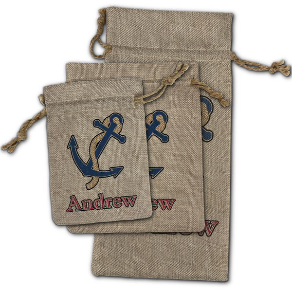 Sail Boats & Stripes Burlap Gift Bags - (PARENT MAIN) All Three