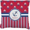 Sail Boats & Stripes Burlap Pillow 16"