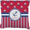 Sail Boats & Stripes Faux-Linen Throw Pillow 16" (Personalized)