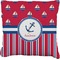 Sail Boats & Stripes Burlap Pillow 18"