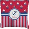 Sail Boats & Stripes Faux-Linen Throw Pillow 18" (Personalized)