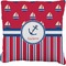 Sail Boats & Stripes Burlap Pillow 22"