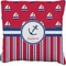 Sail Boats & Stripes Faux-Linen Throw Pillow 20" (Personalized)