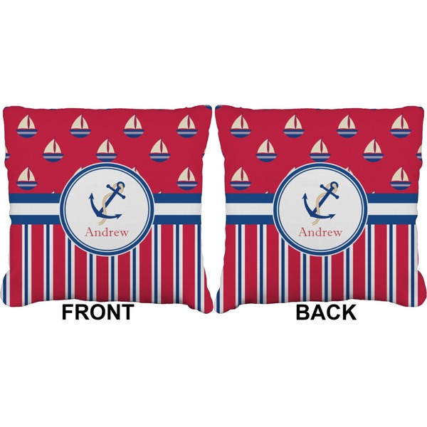 Sail Boats & Stripes Burlap Pillow Approval