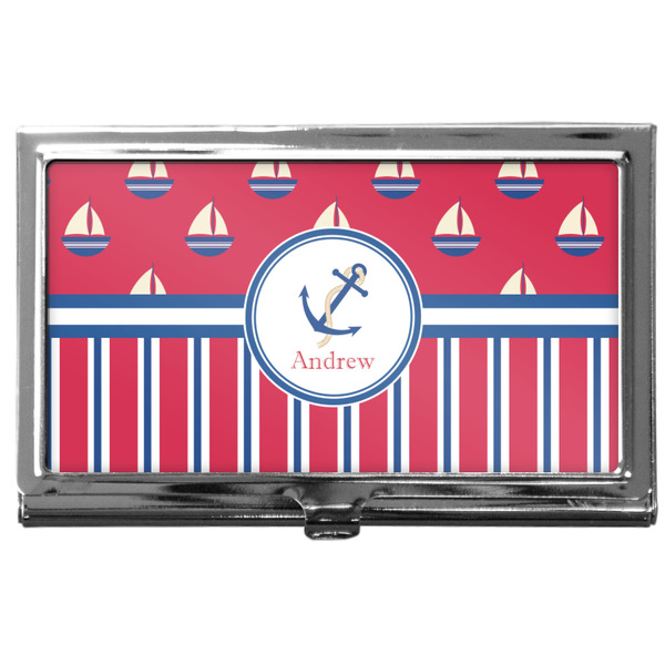 Custom Sail Boats & Stripes Business Card Case