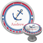Sail Boats & Stripes Cabinet Knob (Silver) (Personalized)