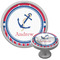 Sail Boats & Stripes Cabinet Knob (Silver) (Personalized)