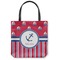 Sail Boats & Stripes Canvas Tote Bag - Medium - 16"x16" (Personalized)