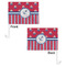 Sail Boats & Stripes Car Flag - 11" x 8" - Front & Back View