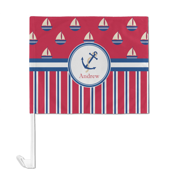 Sail Boats & Stripes Car Flag - Large - FRONT