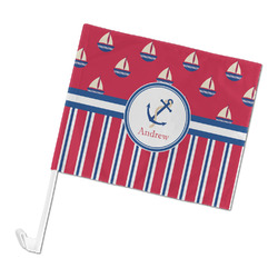 Sail Boats & Stripes Car Flag (Personalized)