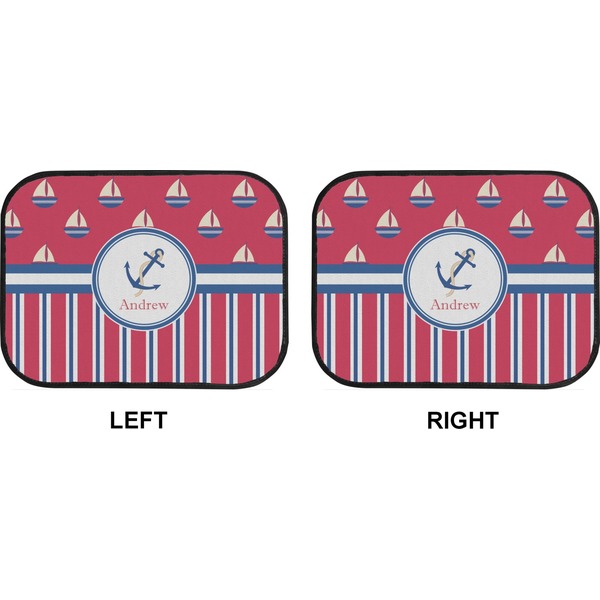 Sail Boats & Stripes Car Floor Mats (Back Seat) (Approval)