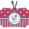 Sail Boats & Stripes Rear View Mirror Ornament (Personalized)