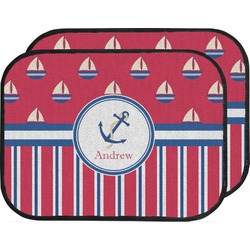 Sail Boats & Stripes Car Floor Mats (Back Seat) (Personalized)