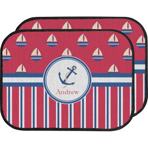 Sail Boats & Stripes Custom Car Floor Mats (Back Seat)